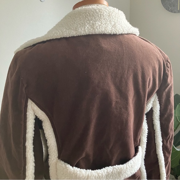 Retro Y2K Sherpa Lined 70s Inspired Coat - Picture 4 of 7